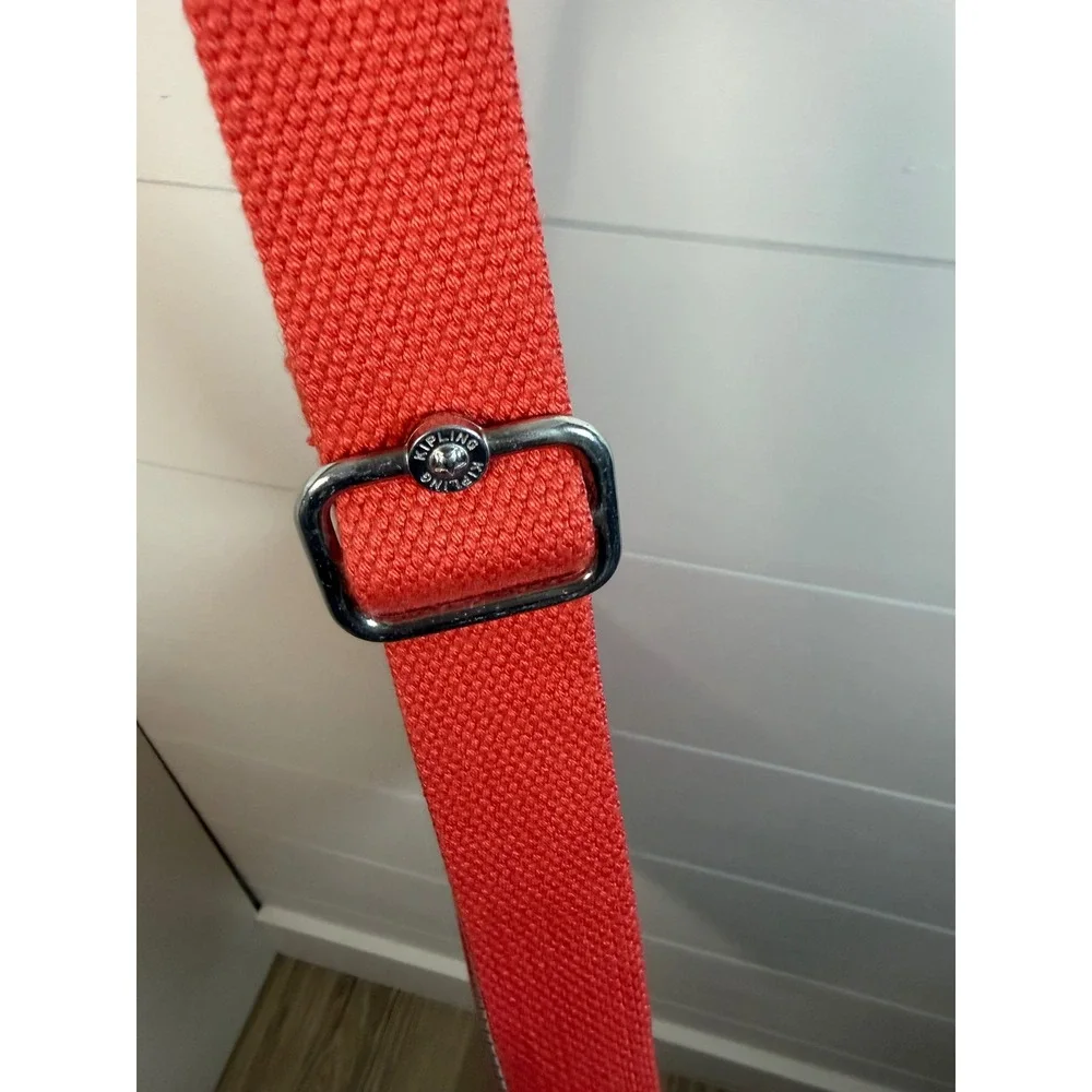 Kipling Alvar Crossbody Bag Coral Pink Nylon Multi-Pocket Travel Shoulder READ
